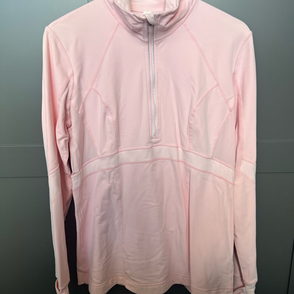 Lululemon athletica Pale Pink 1/4 Zip-Front Athletic Pullover- Sz 12